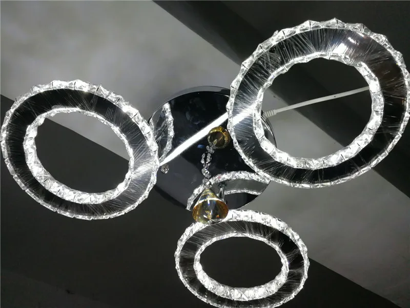 Lustre de Teto Lâmpada do Teto para Bedroon Cristal Iluminação Anéis Moderno 30 w Led Lustres Luminaria Plafond Luminárias 3 2 Luzes de teto