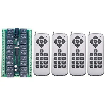 

DC12V 24V 18 CH 18CH RF Wireless Remote Control Light Motor Switch System Transmitter+Receiver/lamp/Garage Door/shutters/ window