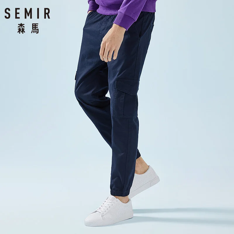 SEMIR мужские утепленные джинсы для зимы, мужские облегающие брюки, брюки-карандаш из смешанного хлопка, мужские Модные утепленные обтягивающие джинсы, брюки