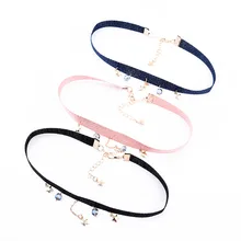 DoreenBeads модная новинка, колье-чокер, простое бархатное ленточное ожерелье, подвеска звезда, луна, земля, Трендовое ювелирное изделие, 1 шт