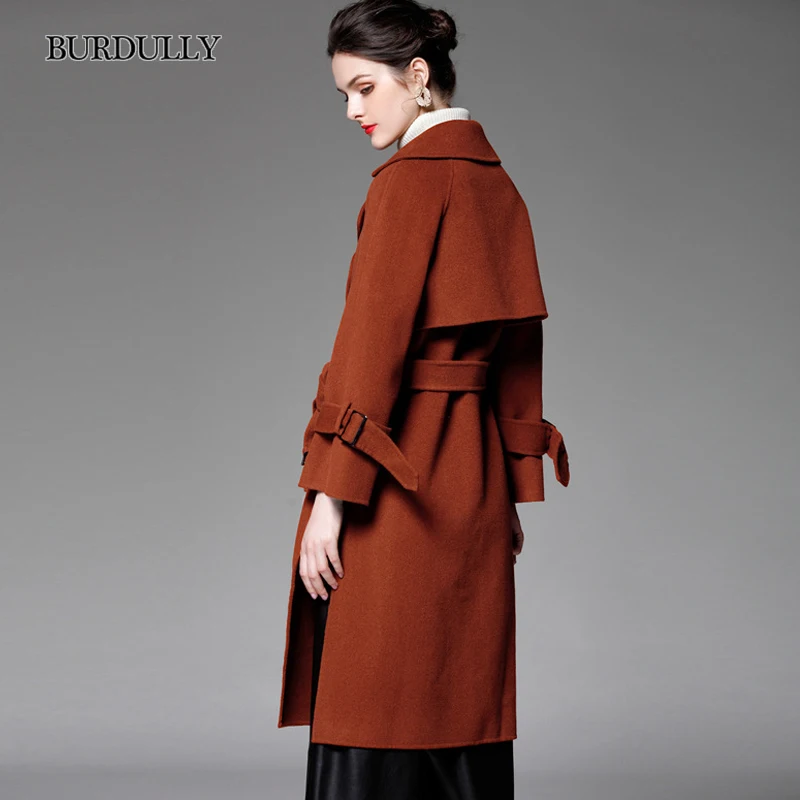 BURDULLY Casaco Feminino Inverno Для женщин шерсть кашемировое пальто зима 2018 новые женские