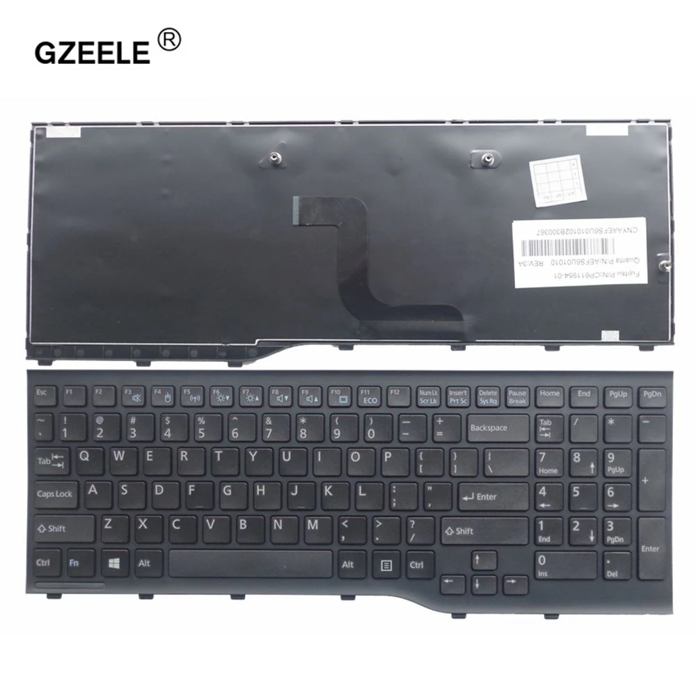 GZEELE новая английская клавиатура для Fujitsu Lifebook AH552 CP581751-01 CP611954-01 Клавиатура для ноутбука США черная