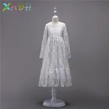 EAZII/кружевное платье для девочек детская одежда принцессы для торжественных случаев на день рождения кружевные платья весенне-осенние вечерние платья для девочек