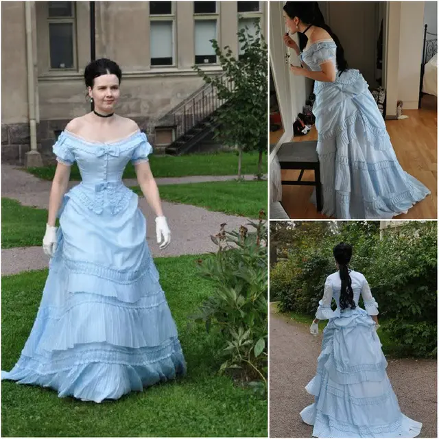 $US $198.00 2017 New!Luxs Vintage Victorian Dresses 1860s Scarlett Civil War Southern Belle dress Marie Antoinette dresses US4-36 C-801
