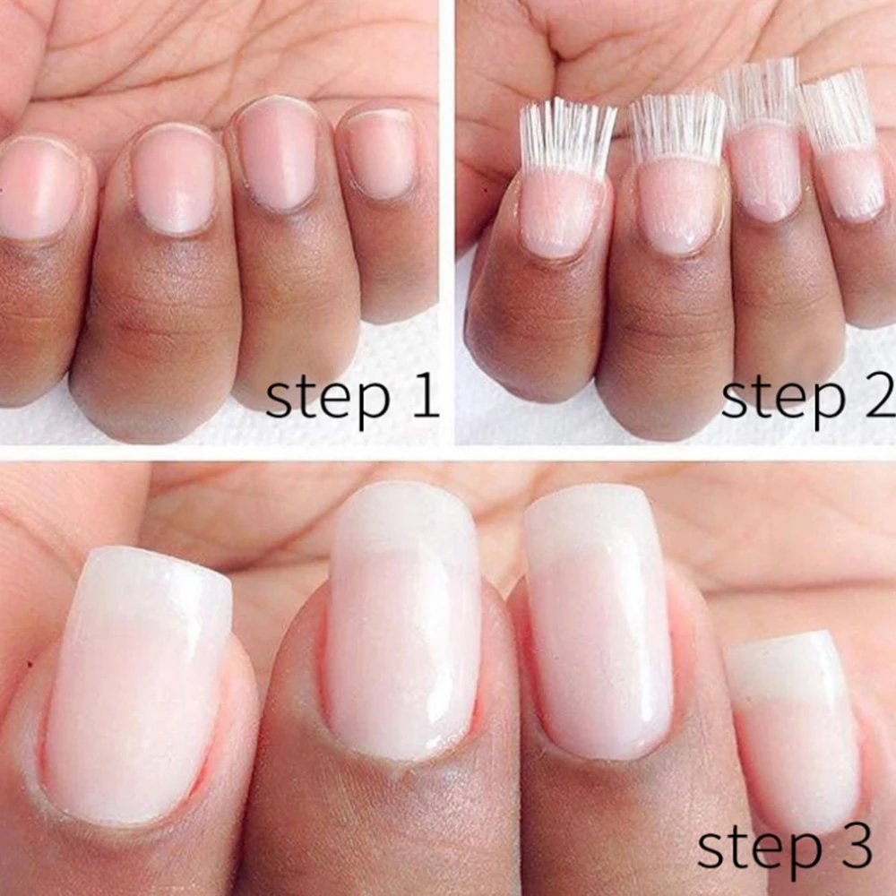 

Manooby 10pcs/20pcs/50pcs/100pcs New Style Nail Lengthening Fiberglass Nails Nail Extended Glue Phototherapy Armor