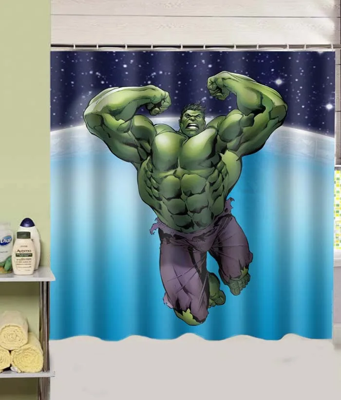The Incredible Hulk Design Polyester Fabric Shower Curtain 180x180 cm