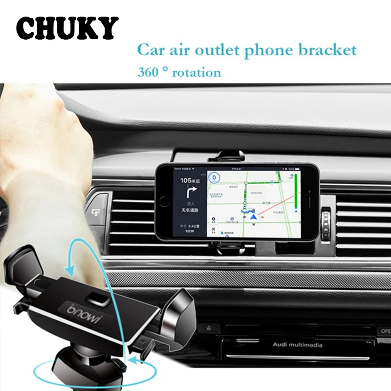 CHUKY Car Air 360-Degree Rotatable Outlet Phone Bracket For Renault Megane 2 Captur Mitsubishi ASX Jeep Wrangler Peugeot 207 508 |