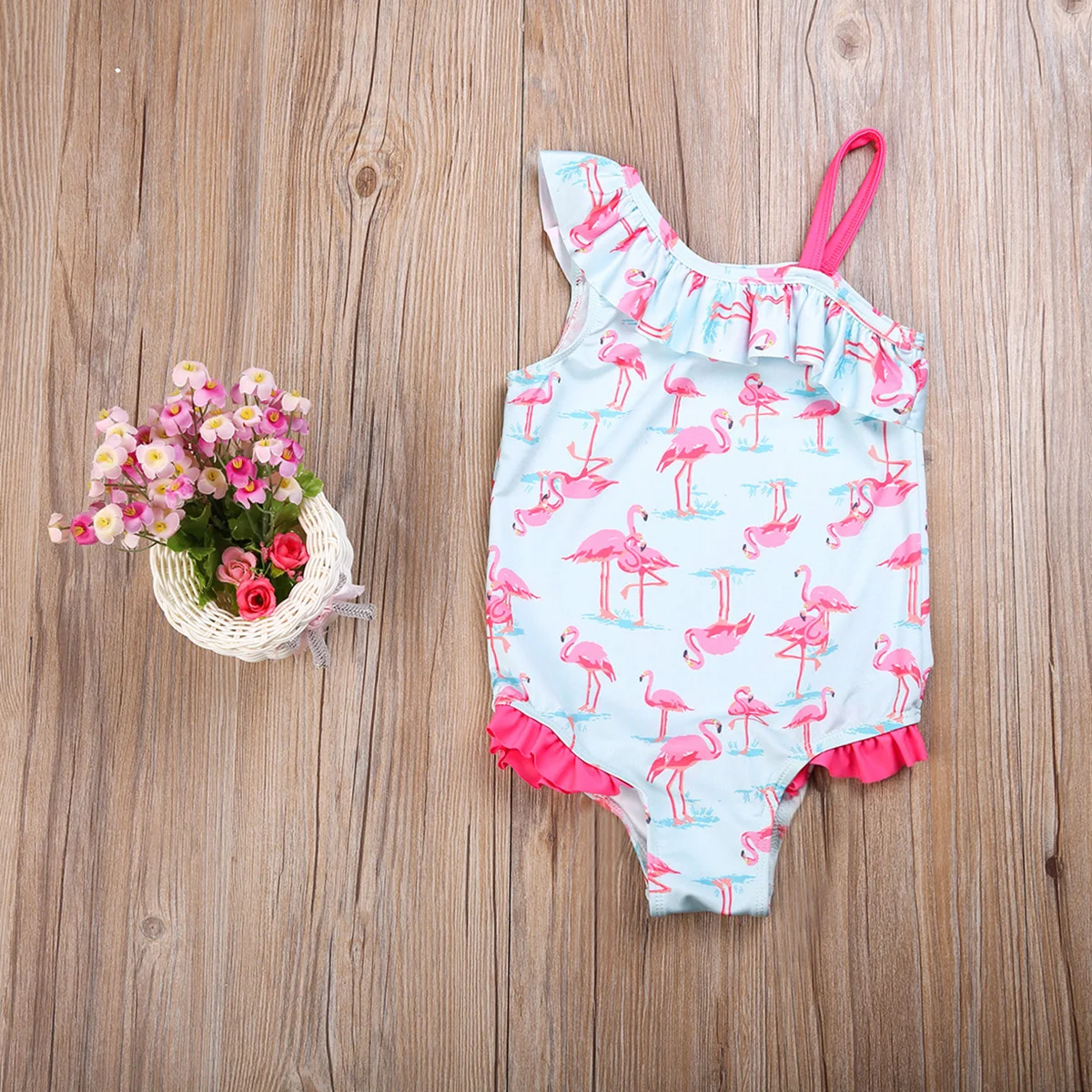 HIRIGIN/брендовый купальник-бикини для маленьких девочек с изображением фламинго, купальный костюм, купальный костюм, пляжная одежда, От 2 до 7 лет