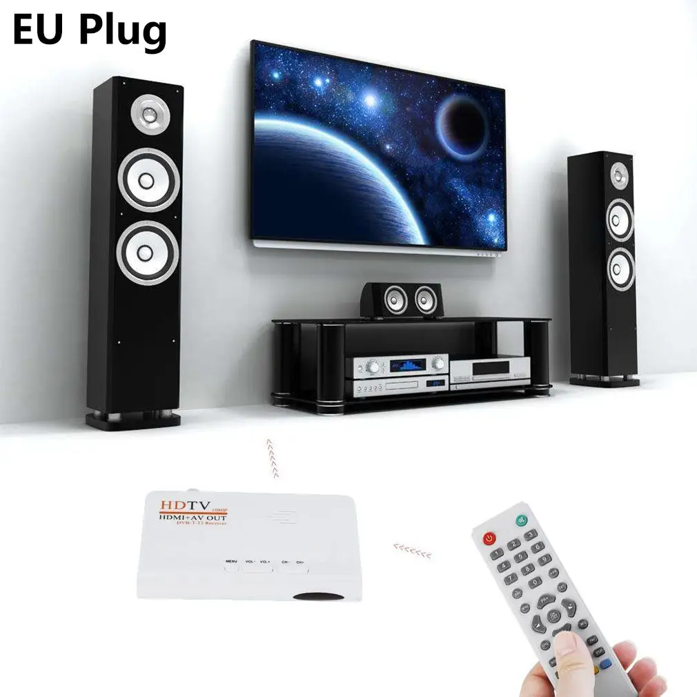 

HDMI Digital DVB-T/T2 TV Box VGA AV CVBS Tuner Receiver with Remote Control 1080p digital Terrestrial Receiver for TV