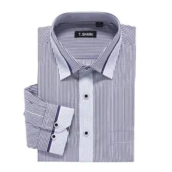 Мода раздели Для мужчин рубашки с длинным рукавом Бизнес Формальные Повседневное Мужская рубашка Camisa masculina