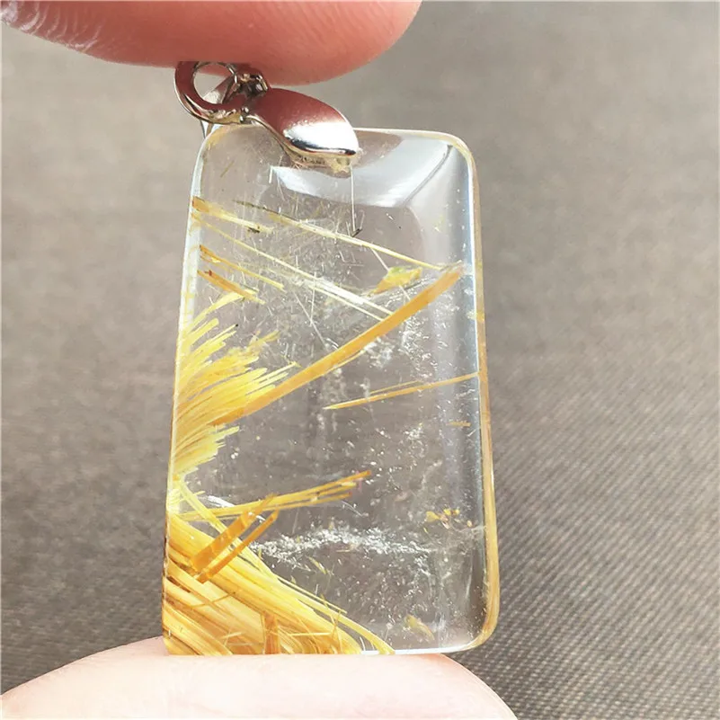 Natural Gold Rutilated Quartz Pendant (5)