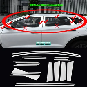 Image 2 - 車の窓abc 柱装飾ステッカー2015 2019外装カバートリムストリップ自動車の付属品車のスタイリングのためのヒュンダイツーソンtl