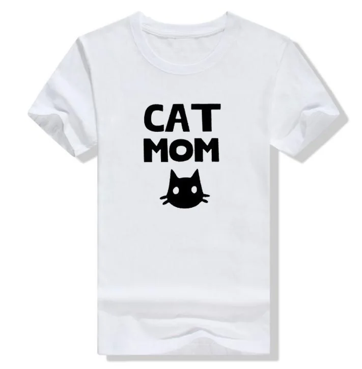 

Casual Short Sleeve T-Shirt CAT MOM Letter T Shirt Style Sexy Tops Tees Funny Outfits Free Shipping Harajuku Crewneck Tops