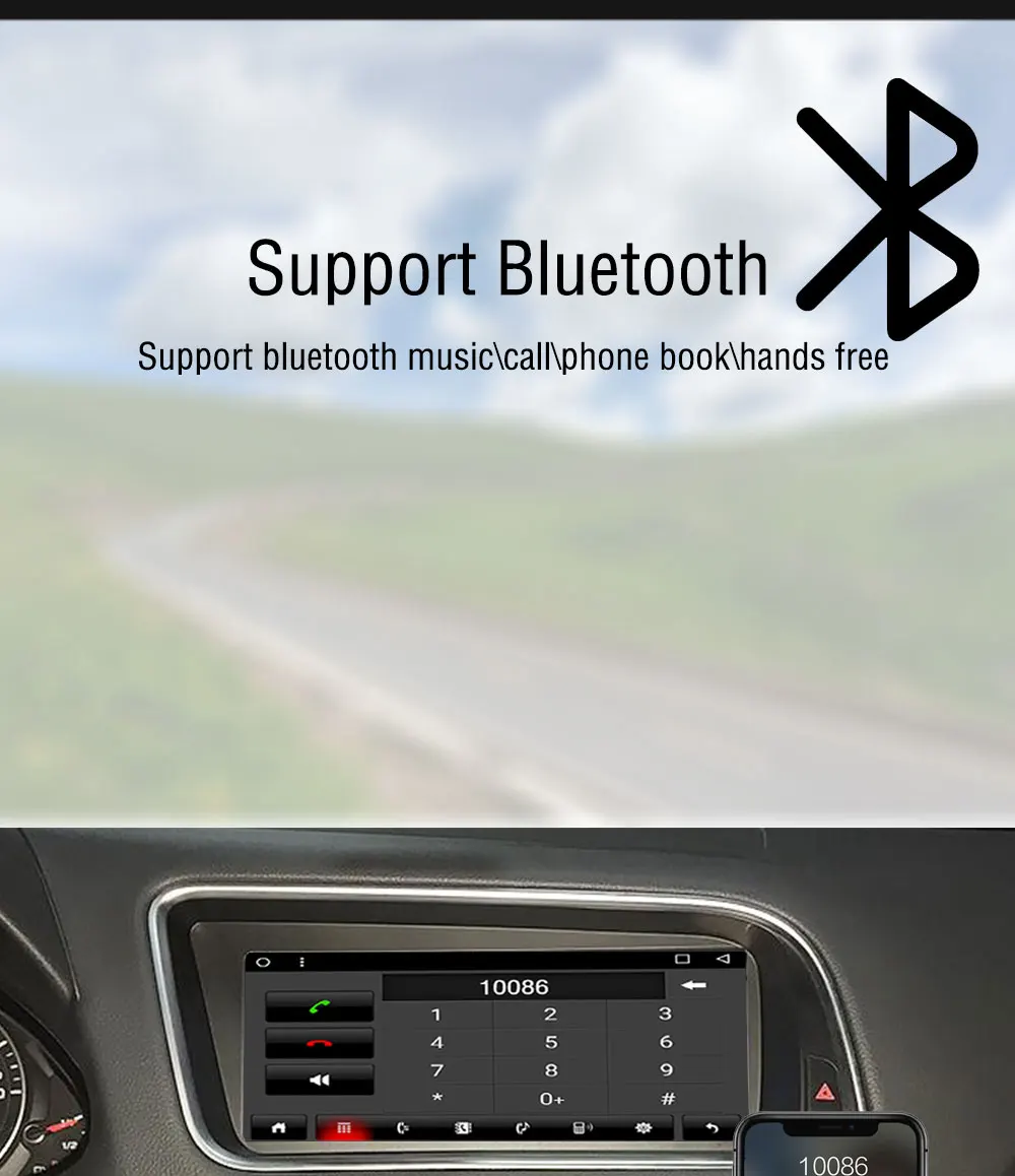 Top 2 Din Android 7.1 Car Radio For Audi Q5 2010 2011 2012 2013 2014 2015 2016 2017 Stereo GPS Navigation Car Head Unit Autoradio 7