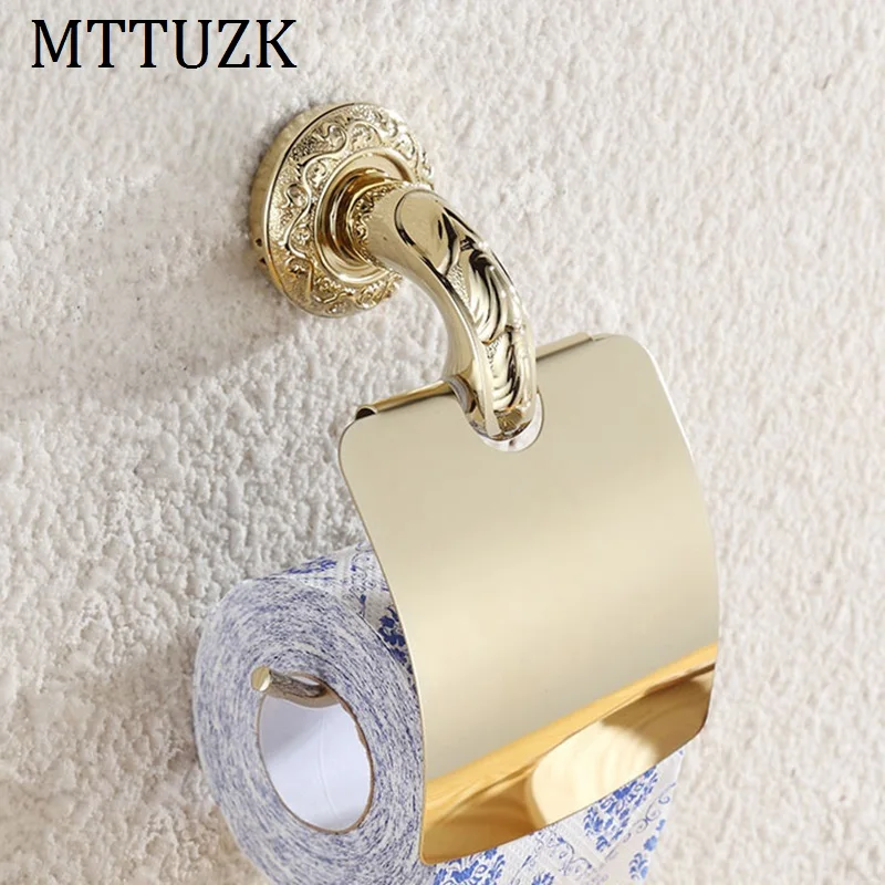 Mttuzk нержавеющая сталь Золотой полировки бумаги вешалка для полотенец для ванной держатель для бумаги и жаждал держатель рулона ткани