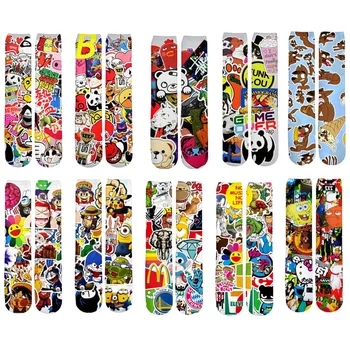 

3d Anime Socks For Women/Men Casual Wolf Socks Unisex Autumn Ankle Sock Chritmas Dog/Cat/Cartoon Printed Cotton Warm Socks