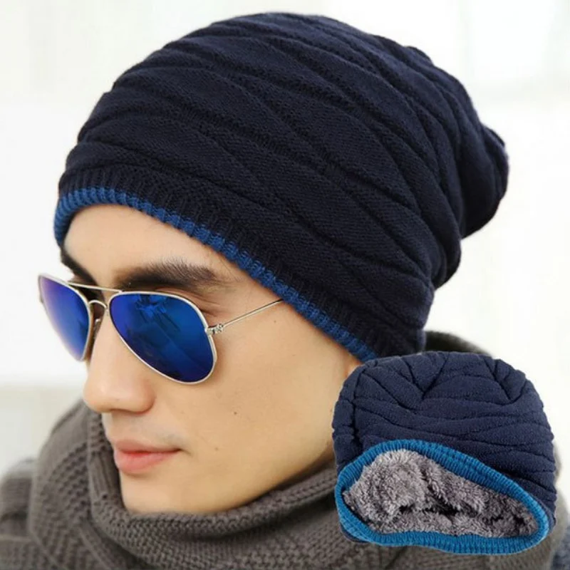 Knit Winter Womens Men Mens Cashmere Hip-Hop Beanie Hat Baggy Unisex Ski Cap Skull