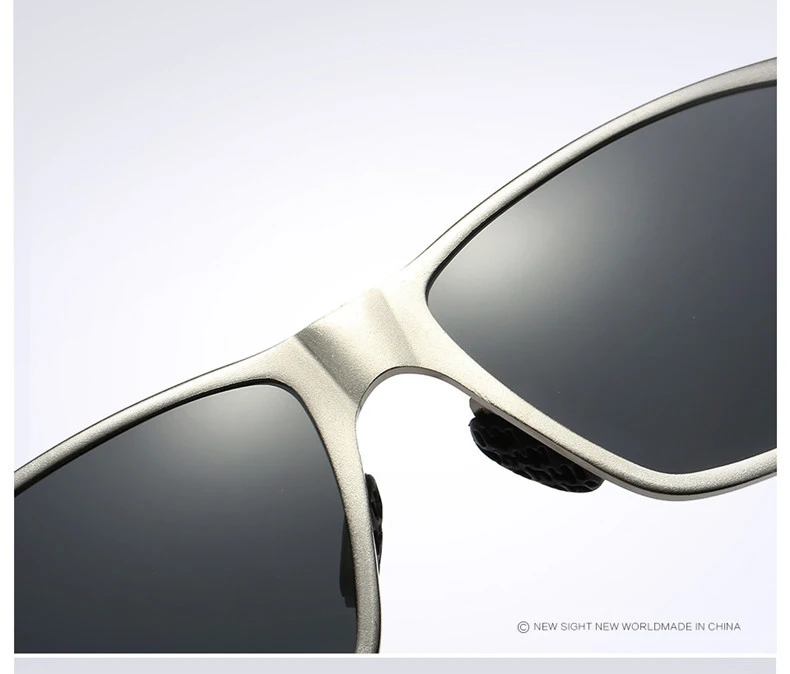 Квадратные поляризационные мужские солнцезащитные очки Брендовые дизайнерские очки HD линзы солнцезащитных очков алюминия и магния пилот металлический каркас UV400 зеркало мужской