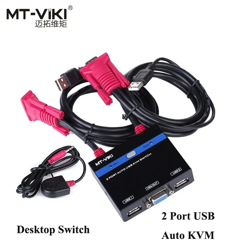 MT VIKI 2 Port USB Auto VGA KVM Switch Converter with