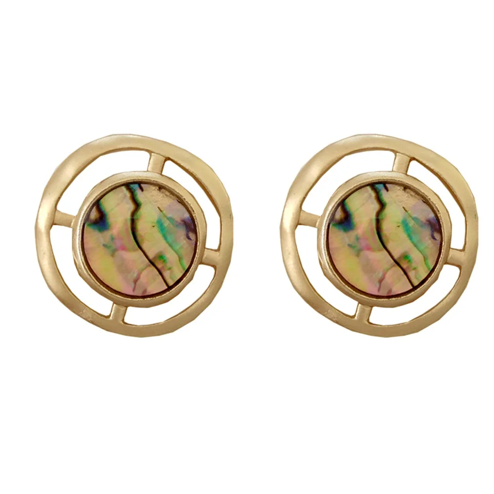 

Bing Tu Big Gold Color Earrings Geometric Round Shell Clip Earing No Piercing Jewelry Clips On Earring Simple Women Accessories