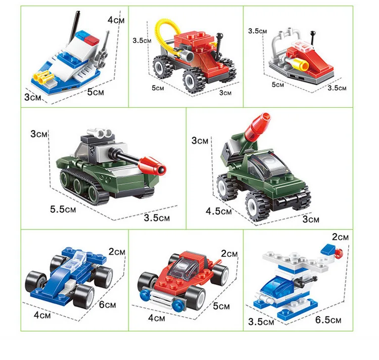 

HAPPY MONKEY Original Mini Transportation Block Car Building Blocks Compatible legoeINGlys Duplo Soliders Police Bricks zk5