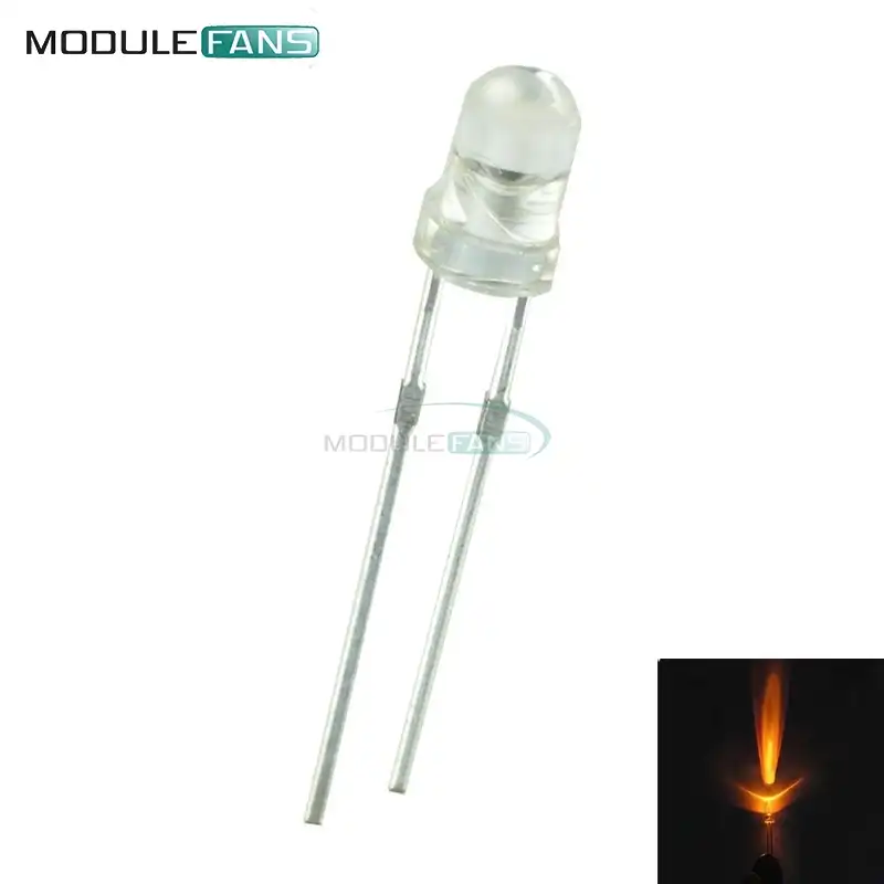 100PCS 5mm Round Green Water Clear LED Light Diodes Kit