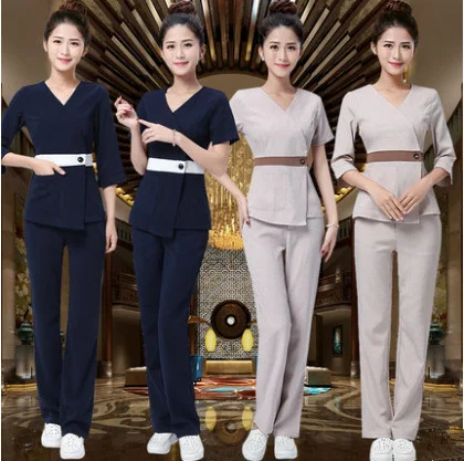 

SPA Workwear 2pcs Sets Autumn and winter Massage Work Uniform Sets Female Hospital Nurse Uniforms Wholesales Beauty Clothing