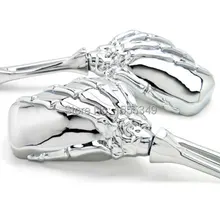 Chrome Skull Skeleton Aluminum Motorcycle Mirrors For Harley Sportster Dyna Touring Softail