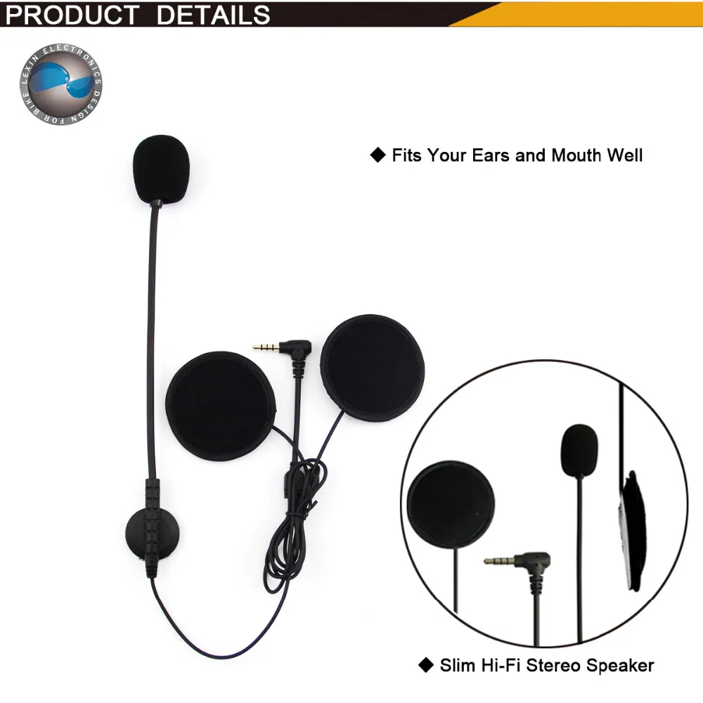 4 X LX-R6 Bluetooth Motorcycle Helmet Interphone Intercom Headset 6 Riders 1200M