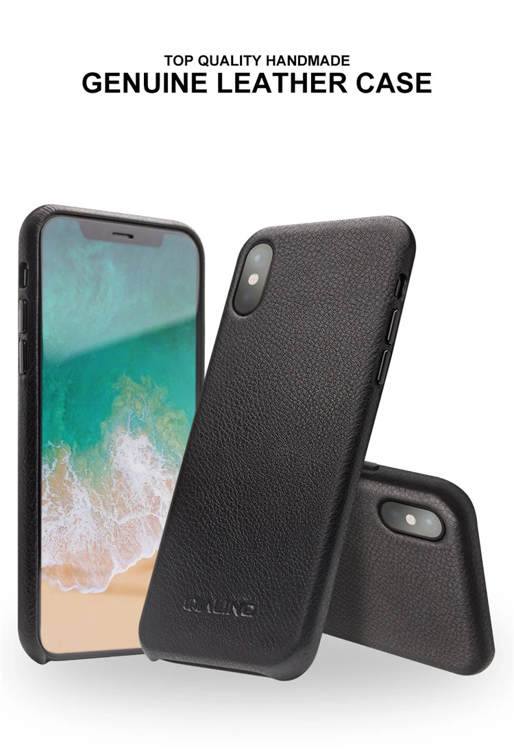 QIALINO, чехол для телефона из натуральной кожи, для iPhone XS, ручная работа, роскошный, модный, ультра тонкий, задний рукав, чехол для iPhone 5,8 дюймов