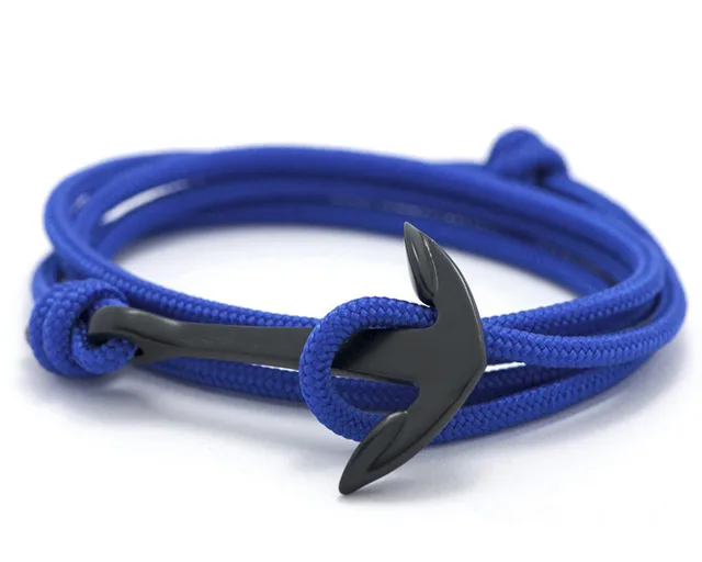 Fashion Jewelry Custom Navy Nautical Nylon Rope Anchor Bracelet Fashion Jewelry Custom Navy Nautical Nylon Rope Anchor Bracelet Men