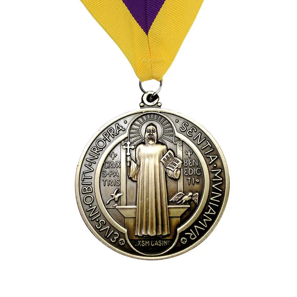 

Low price custom gold-plated event promotion award with ribbon medal