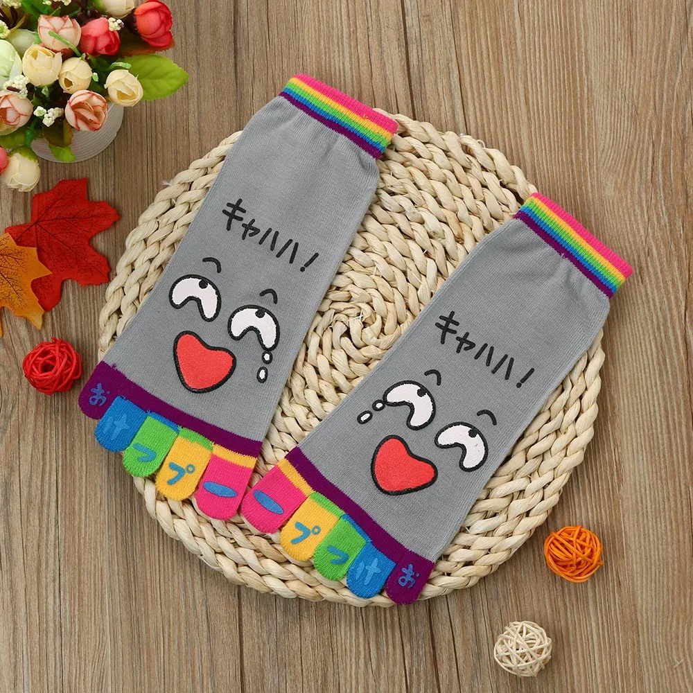 

Funny Socks Women Cotton Cartoon Spring Five Finger Socks Funny Socks Popular Breathable Toe Socks Women Soxs Calcetines Mujer