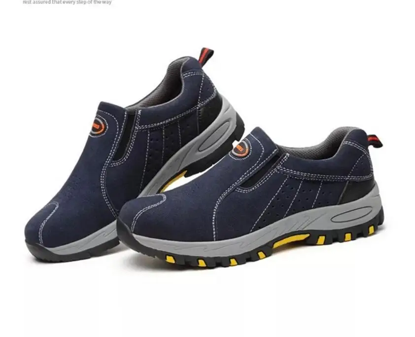Mens Labor Insurance Puncture Proof Shoe Steel Toe Safety Work Shoes Men 2018 Fashion Summer Breathable Slip On Casual Boots