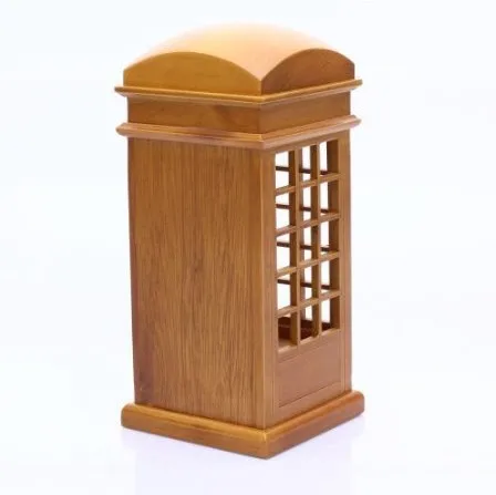Laxury старинная Английская телефонная будка заводная деревянная музыкальная шкатулка играть замок в небо