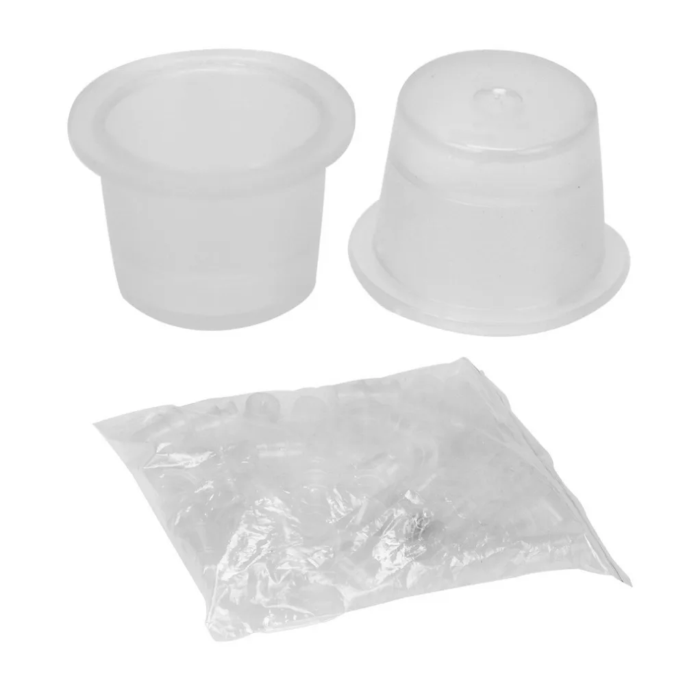 100Pcs Profession Tattoo Pigment Ink Cup Caps Medium Transparent Hot Selling