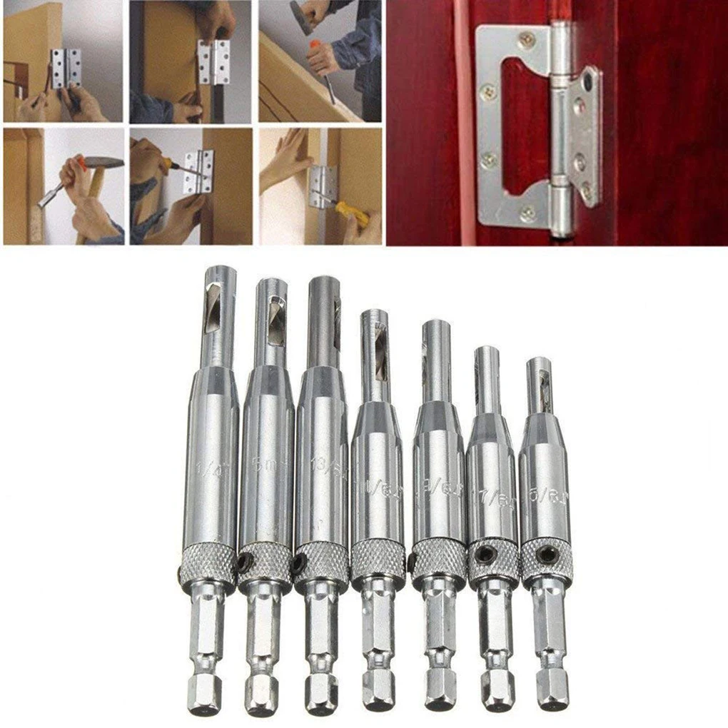 New Arrival7PCS HSS Door Self centering Hinge Hole Opening Drill Bit
