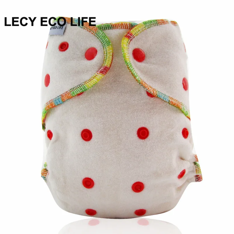 

LECY ECO LIFE all in one size organic bamboo fitted diaper, natural bamboo AIO baby cloth diaper need use with a diaper cover