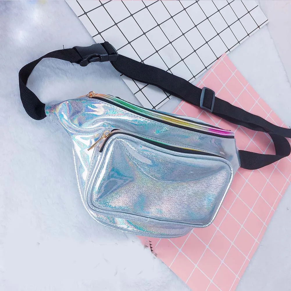 2019 Блестящие Ретро Fanny Pack рейверская Праздничная поясная сумка для активного отдыха Путешествия Crossbody Хип сумка