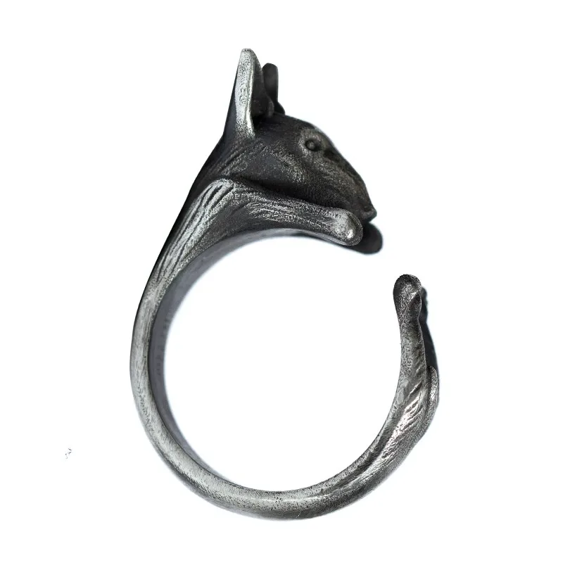 Rabbit Ring Дизайн, ручная работа, серебряное кольцо Бультерьера, 925 пробы, серебряное кольцо до середины икры, простое кольцо для открытия - Цвет основного камня: Rabbit Ring