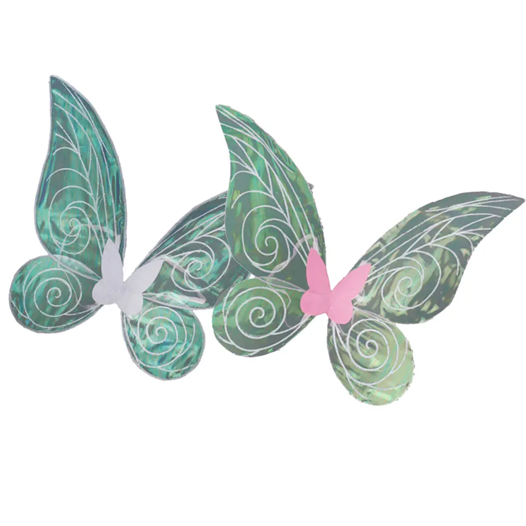 1 Pair Shiny Color Fairy Butterfly Wings Angel Wing for Kids Girls Party Costume Cosplay Outfits