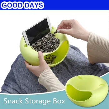 

Multifunctional Plastic Double Layer Dry Fruit Containers Snacks Seeds Storage Box Garbage Holder Desktops Plate Dish Organizer