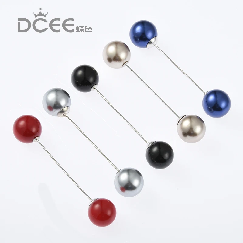 

10pcs/lot Simulated Pearl Brooch Pin Dress Decoration Buckle Pin Jewelry Brooches For Men Women mix colors hijab pins red pins