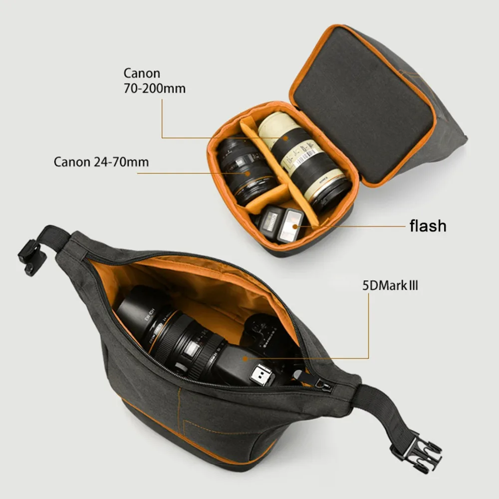 Puluz-impermeável Sling Shoulder Bolsa à Prova de Arranhões Dslr Câmera Bolsa Outdoor Sports Handbag Gopro Sjcam Nikon Canon Sony Xiaoyi - Image 2