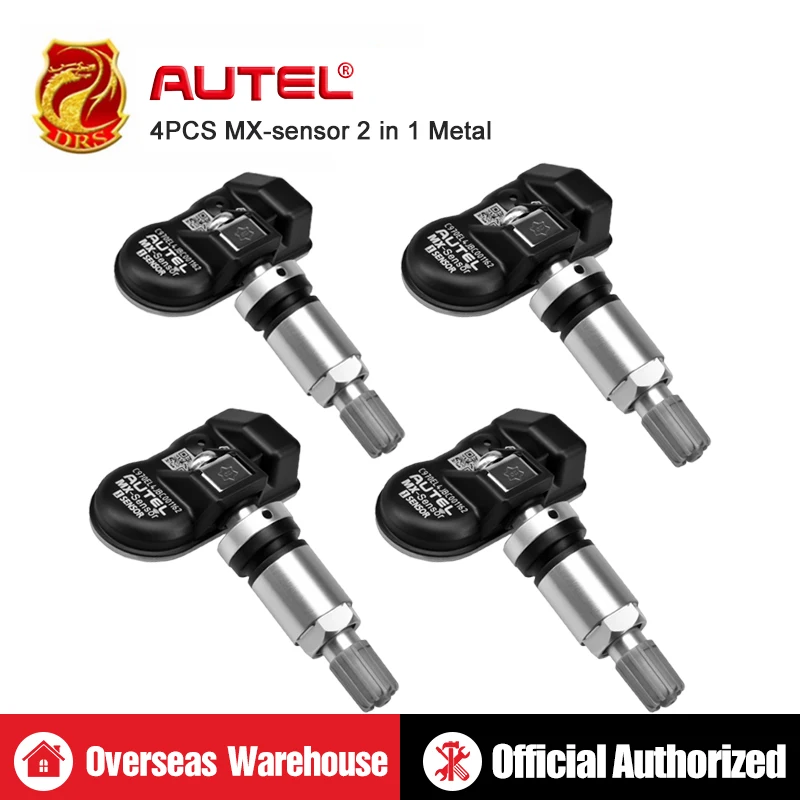 

4pcs Autel MX-Sensor 433MHz 315MHz OBD2 Diagnostic Tool Programmable Sensor for Tire Pressure Monitoring System TPMS for TS601