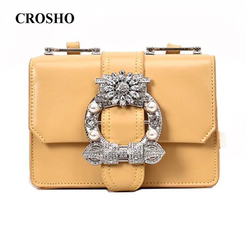 

CROSHO Fashionable Single Shoulder Bag with Diamond Case Advanced Texture Foreign Style Cross Body Small Square Bag