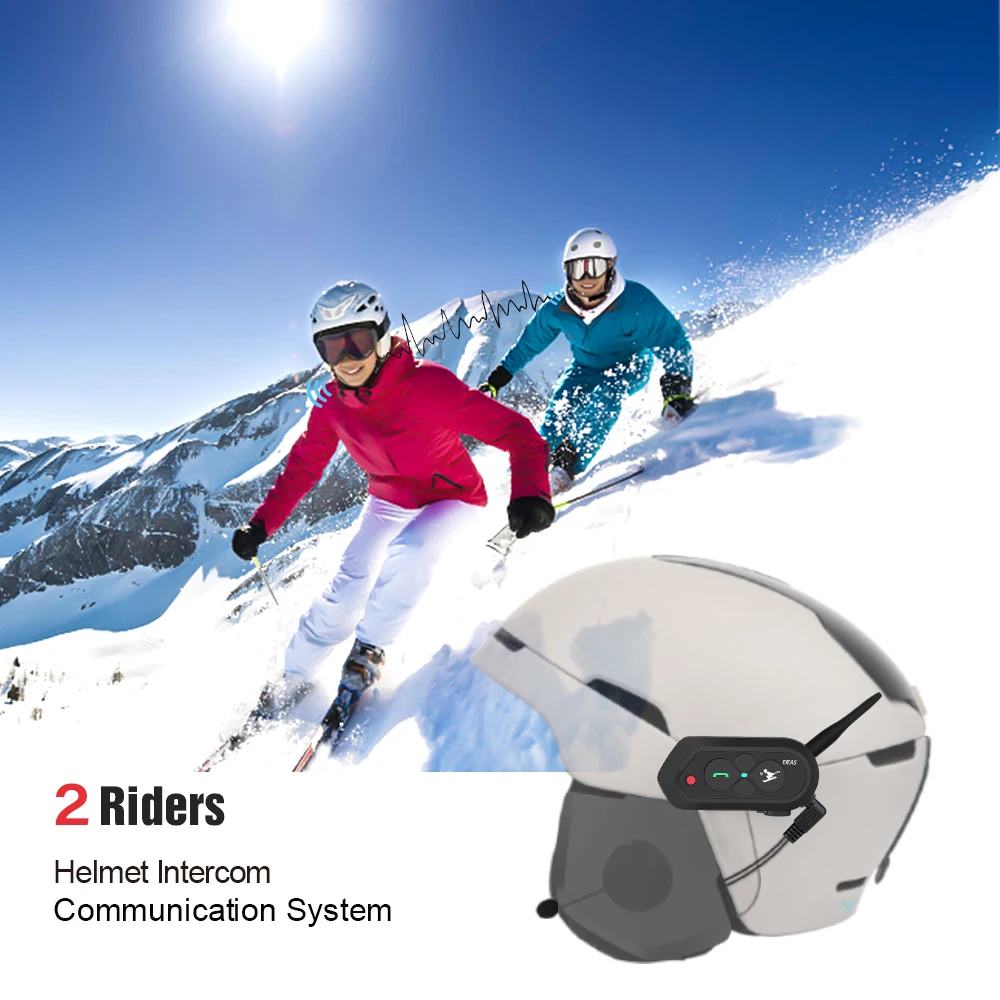 

EJEAS SKI10 1000m Bluetooth SKI Helmet Intercom Headset Intercom Wireless Intercomunicador Interphone for 2 Skiers Freedconn