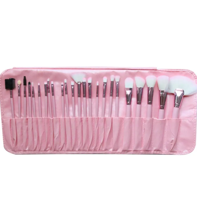 24pcs pink white Кисти для макияжа Профессиональный косметический макияж набор кистей Набор тональный порошок кисти для макияжа глаз - Handle Color: 24pcs pink white