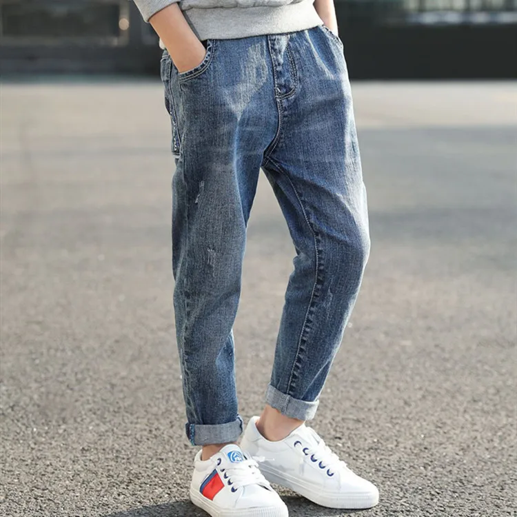 

The Korean version of Boy's trousers in the new style of children's body-building stretch pants for spring wear, 2019