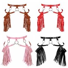 Кисточка пояс кожаный жгут Бохо панк-бретели клетка для тела регулируемые металлические заклепки вечерние танцы Rave женское белье укороченный топ